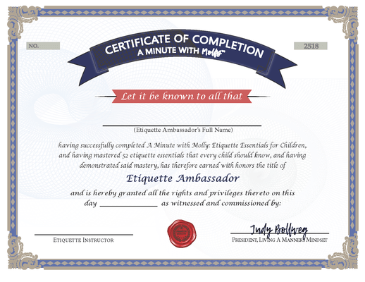 Etiquette Ambassador (certificate)
